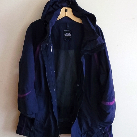 North face blue hooded jacket Sz L - Picture 8 of 8